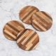 Antique Brown Circle Wooden Coasters - Pack of 4